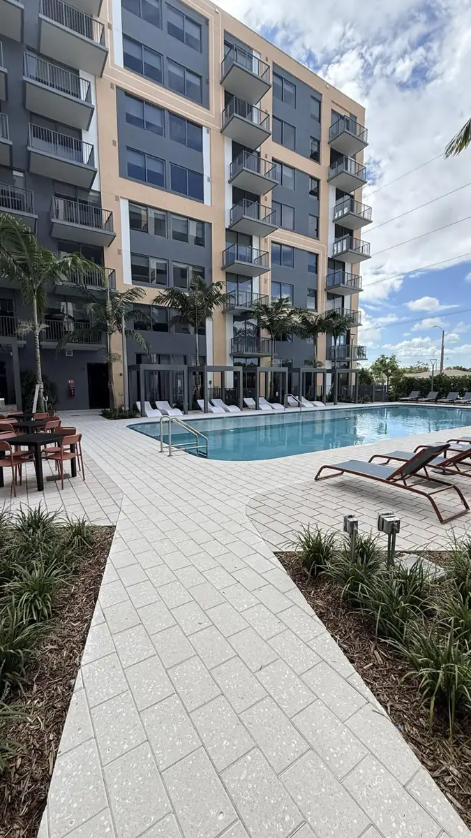 Pool with cabanas